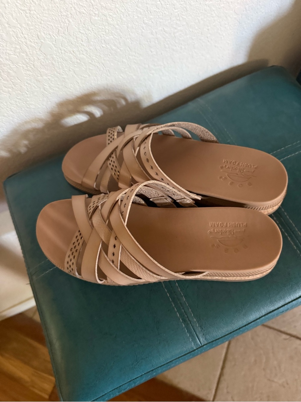 Skechers Women's Beige Woven Slide Sandals